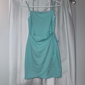 Pink Lily Asymmetrical Teal Dress